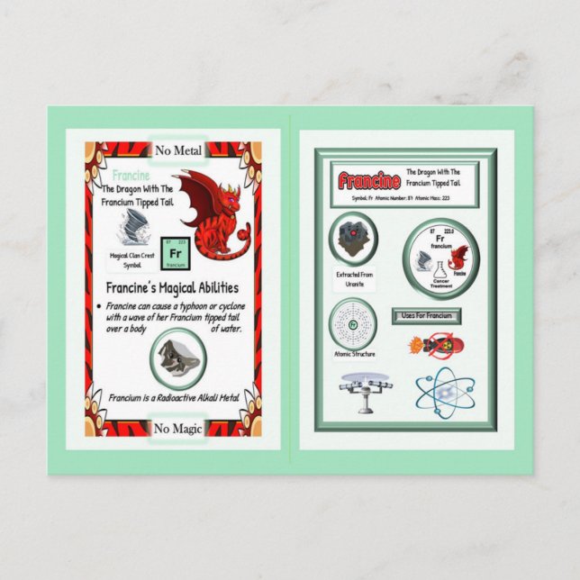 Periodic Table Dragon - Francium Card (Front)