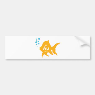 Periodic Table Elemental Gold Fish Bumper Sticker