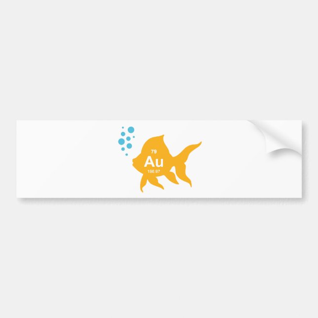 Periodic Table Elemental Gold Fish Bumper Sticker (Front)