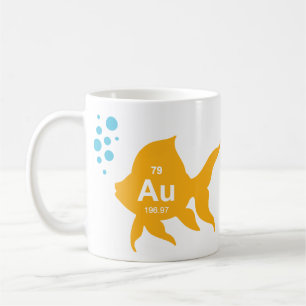 Periodic Table Elemental Gold Fish Coffee Mug