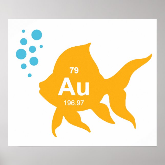 Periodic Table Elemental Gold Fish Poster (Front)
