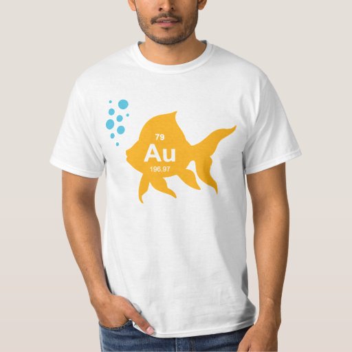 Periodic Table Elemental Gold Fish T-shirt