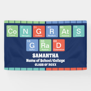 Periodic Table Elements 2025 Graduation congrats Banner