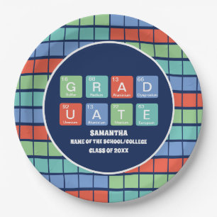 Periodic Table Elements Graduation Party Paper Plate