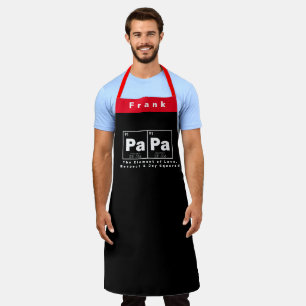 Periodic Table Elements Humour Funny PAPA Dad Apron