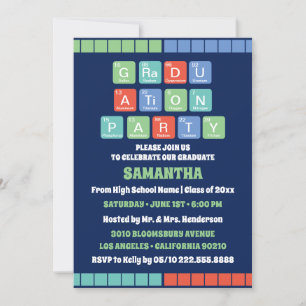 Periodic Table Elements Photo Graduation Party Invitation