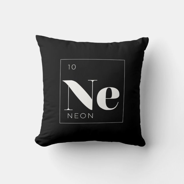 Periodic Table Elements Pillow // Neon (Front)