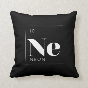 Periodic Table Elements Pillow // Neon