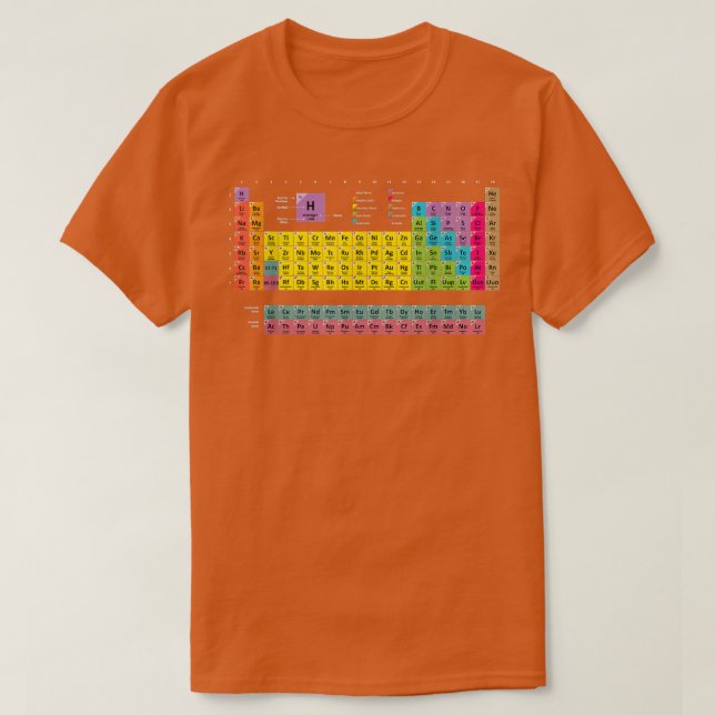 Periodic Table Elements Science Chemistry Cool Tea T-Shirt (Design Front)