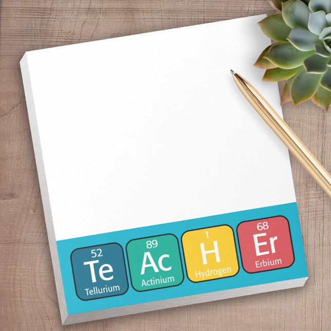 Periodic Table Elements Spelling Teacher Notepad (Personalized Notepad - a fun gift or useful promotional product)