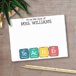 Periodic Table Elements Spelling Teacher Post-it Notes<br><div class="desc">A fun back to school design or teacher appreciation week gift for science teachers and geeks. I made this chart with bright colours and a modern design.</div>