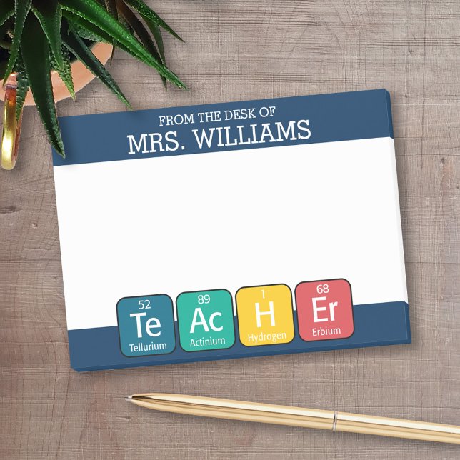Periodic Table Elements Spelling Teacher Post-it Notes (Personalized Post-it Notes for Teachers)