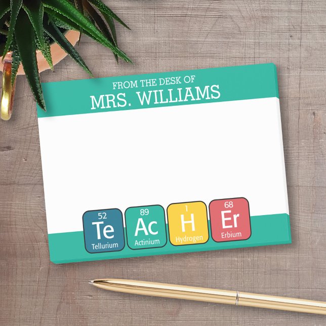 Periodic Table Elements Spelling Teacher Post-it Notes (Personalized Post-it Notes for Teachers)