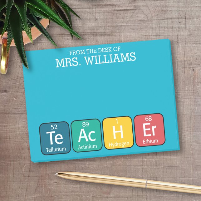 Periodic Table Elements Spelling Teacher Post-it Notes (Personalized Post-it Notes for Teachers)