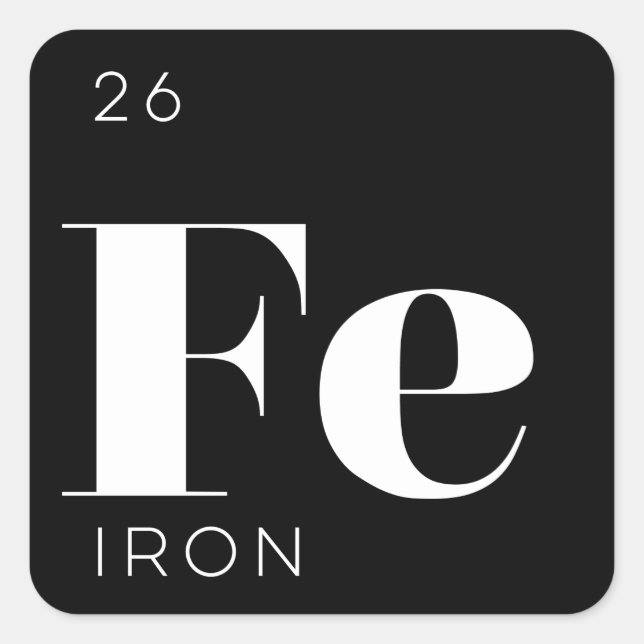 Periodic Table Elements Sticker // Iron (Front)