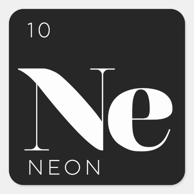 Periodic Table Elements Sticker // Neon (Front)