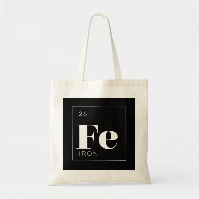 Periodic Table Elements Tote Bag // Iron (Front)
