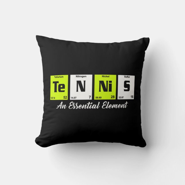 Periodic table Fun Tennis Player gift for men wome Cushion (Front)