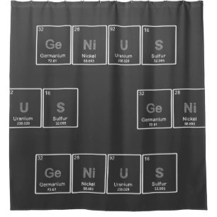 Periodic table GeNiUS shower curtain