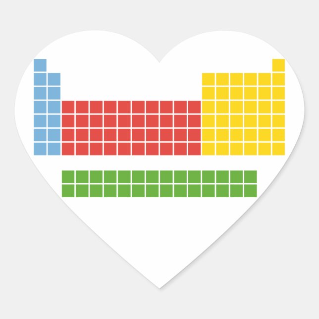 Periodic table heart sticker (Front)