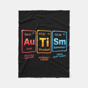 Periodic Table Inspired Autism Science Element Des Fleece Blanket