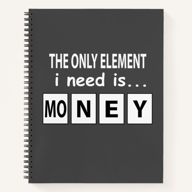 Periodic Table Money Element Funny Periodic Table Notebook (Front)