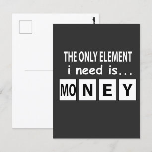 Periodic Table Money Element Funny Periodic Table Postcard