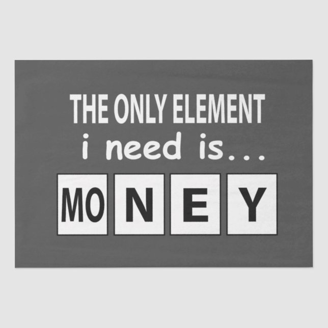 Periodic Table Money Element Funny Periodic Table Tissue Paper (Front)