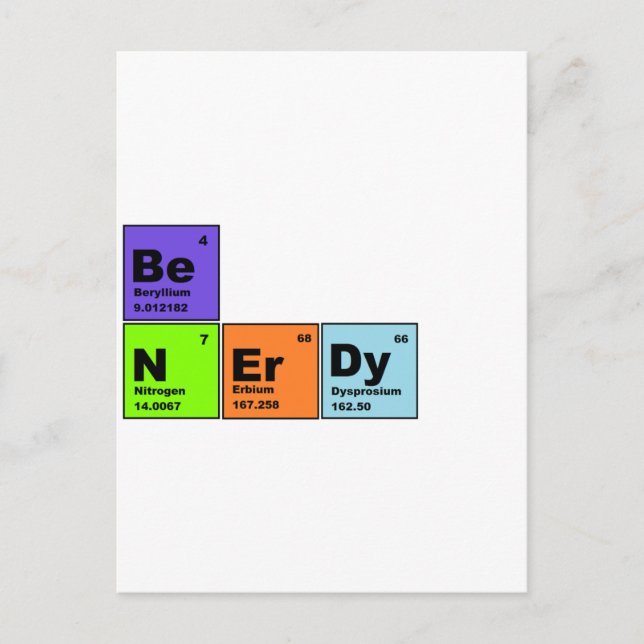 Periodic Table Nerdy Products Postcard (Front)