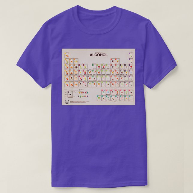 Periodic Table of Alcohol T-Shirt (Design Front)