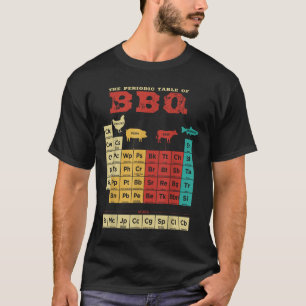 Periodic Table Of Bbq Retro Colors Bbq Nerd  T-Shirt