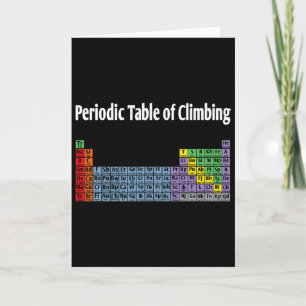 Periodic Table Of Climbing Bouldering Rock Climber Card