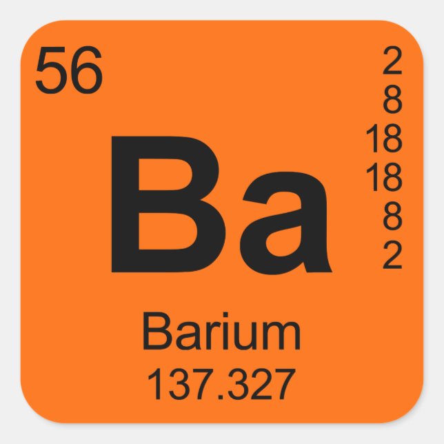 Periodic Table of Elements (Barium) Square Sticker (Front)