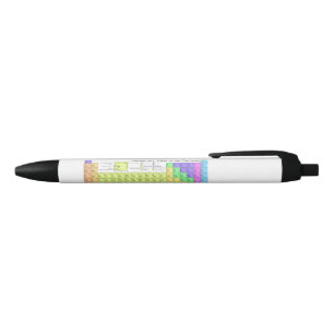Periodic table of elements colourful black ink pen