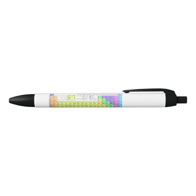Periodic table of elements colourful black ink pen (Top)