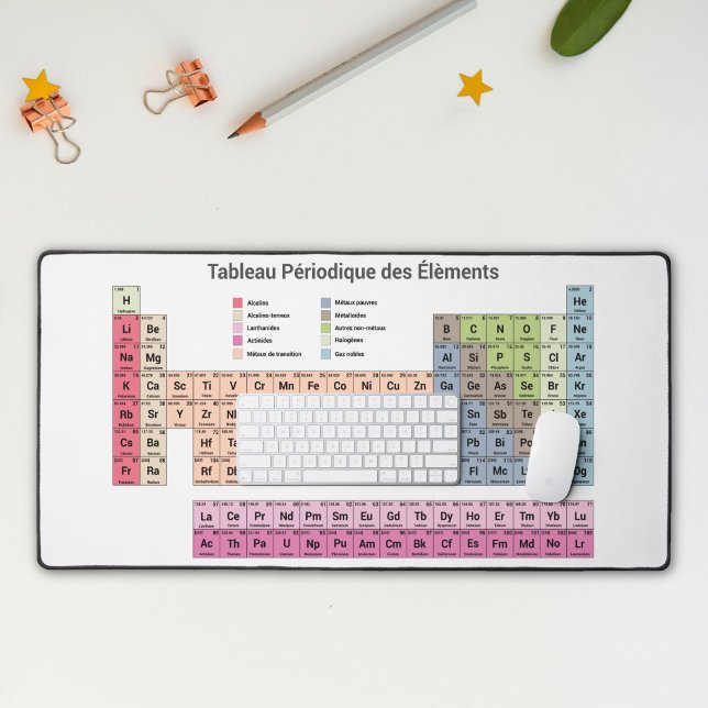 Periodic Table of Elements in French Desk Mat (Periodic Table of Elements in French Desk Mat)