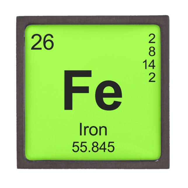 Periodic Table of Elements (Iron) Keepsake Box (Front)