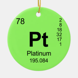Periodic Table of Elements (Platinum) Ceramic Tree Decoration