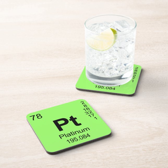 Periodic Table of Elements (Platinum) Coaster (Right Side)
