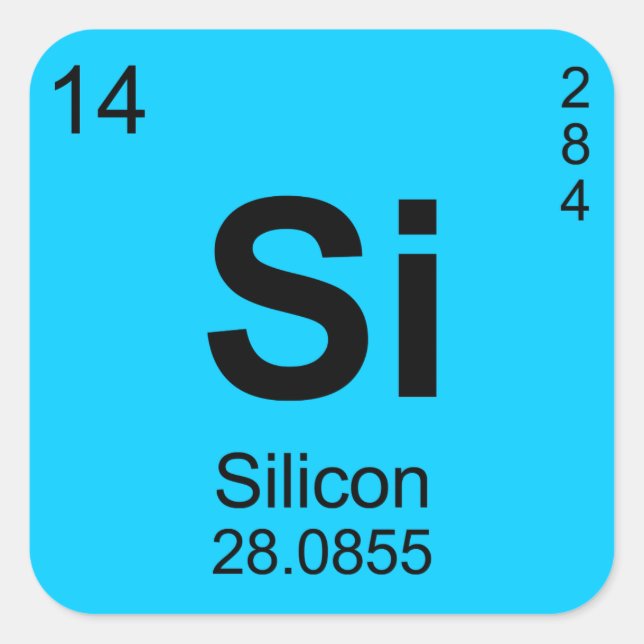 Periodic Table of Elements (Silicon) Square Sticker (Front)