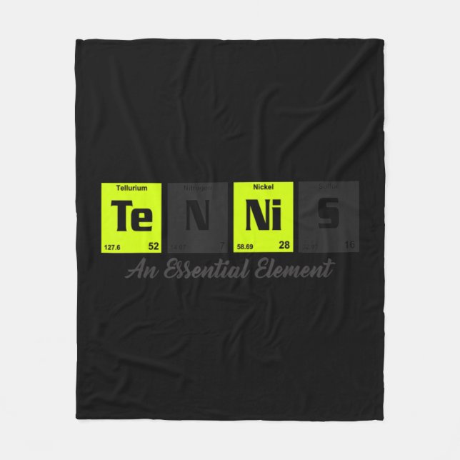Periodic table of elements Tennis Player gift for  Fleece Blanket (Front)