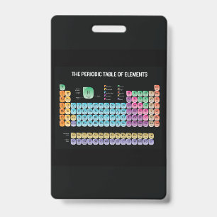 Periodic table of elements throw pillow ID badge