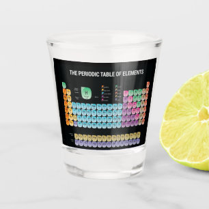Periodic table of elements throw pillow shot glass