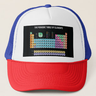 Periodic table of elements throw pillow trucker hat