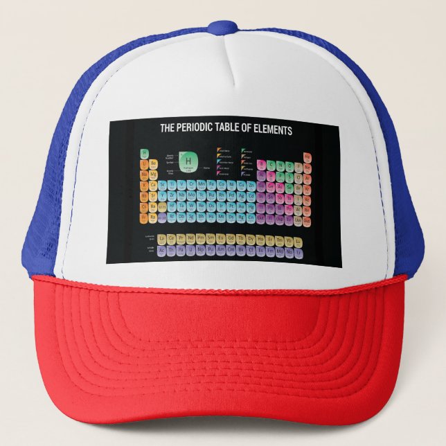 Periodic table of elements throw pillow trucker hat (Front)