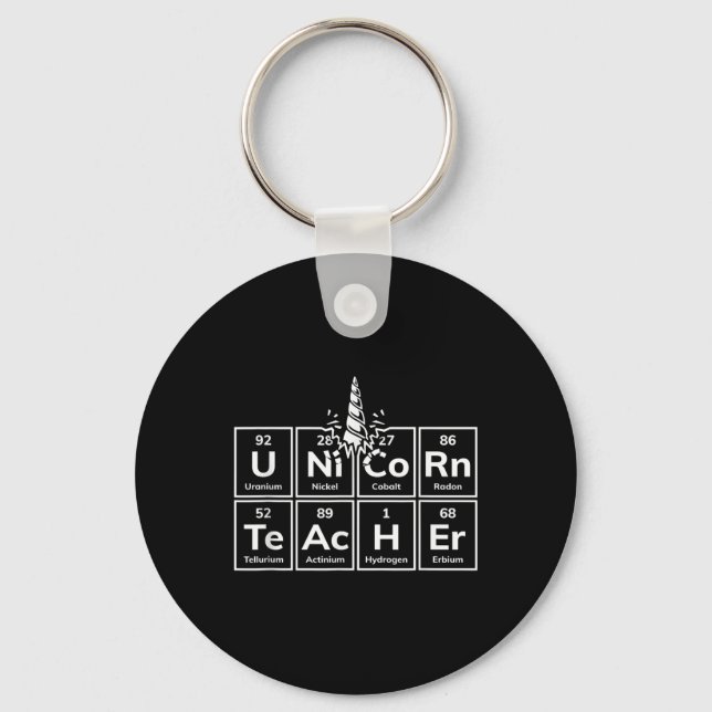 Periodic Table Of Elements Unicorn Teacher Back To Key Ring (Front)