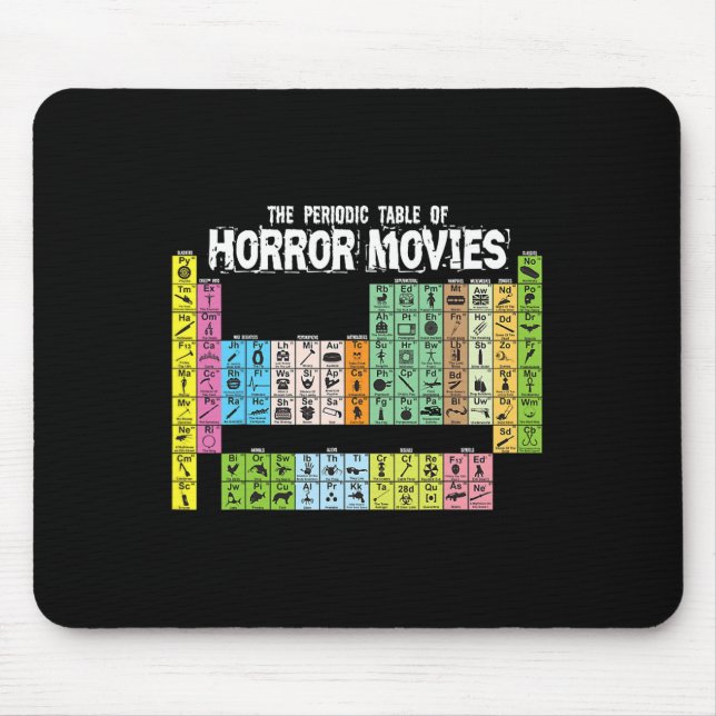 Periodic Table of Horror Movies Chemistry Science  Mouse Mat (Front)