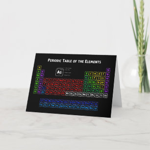 Periodic Table of the Elements 1 Thank You Card
