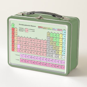 Periodic Table Of The Elements german language Metal Lunch Box