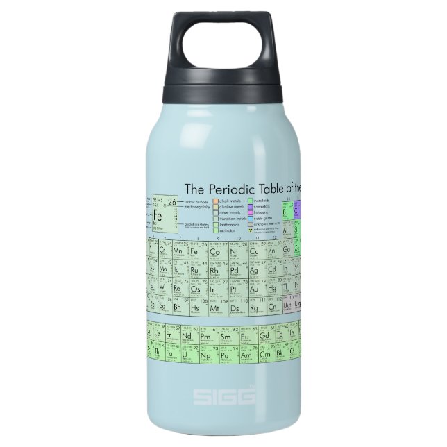 Periodic Table of the Elements Insulated Water Bottle (Front)